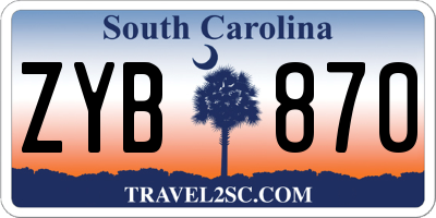 SC license plate ZYB870