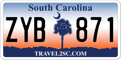 SC license plate ZYB871