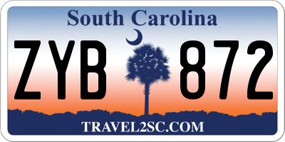 SC license plate ZYB872