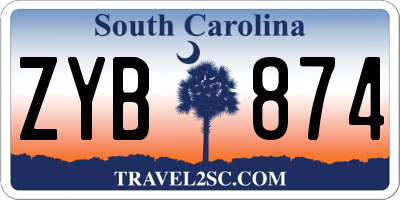 SC license plate ZYB874