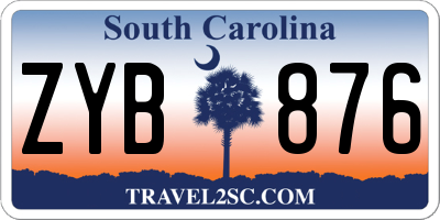 SC license plate ZYB876
