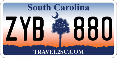 SC license plate ZYB880