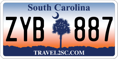 SC license plate ZYB887