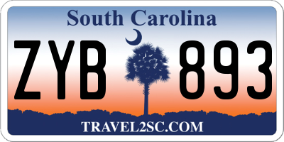 SC license plate ZYB893