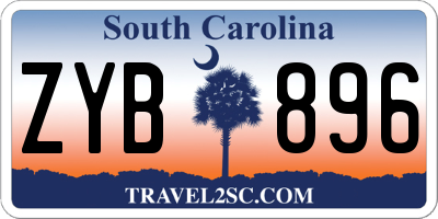 SC license plate ZYB896