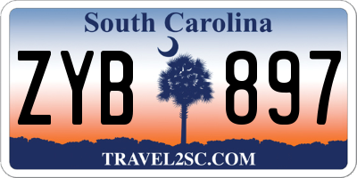 SC license plate ZYB897
