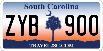 SC license plate ZYB900