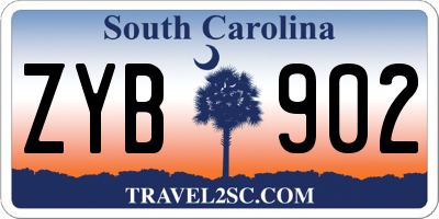 SC license plate ZYB902