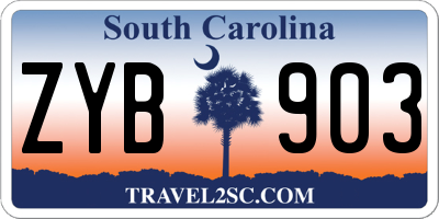 SC license plate ZYB903