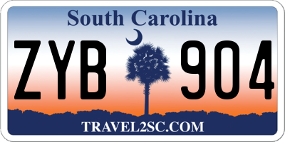 SC license plate ZYB904