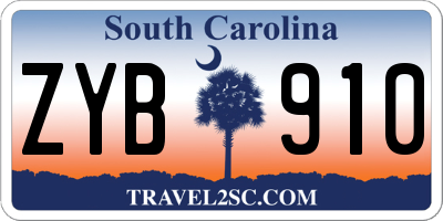 SC license plate ZYB910