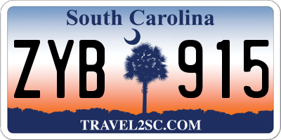 SC license plate ZYB915