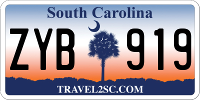 SC license plate ZYB919