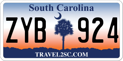 SC license plate ZYB924