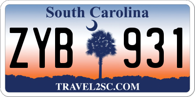 SC license plate ZYB931