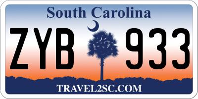 SC license plate ZYB933