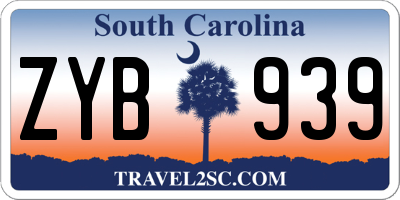 SC license plate ZYB939