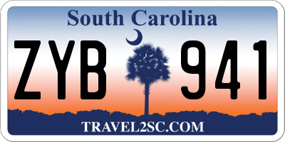 SC license plate ZYB941