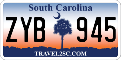 SC license plate ZYB945