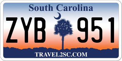 SC license plate ZYB951