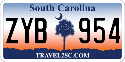 SC license plate ZYB954