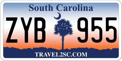 SC license plate ZYB955