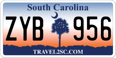 SC license plate ZYB956