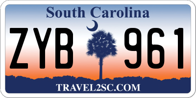 SC license plate ZYB961