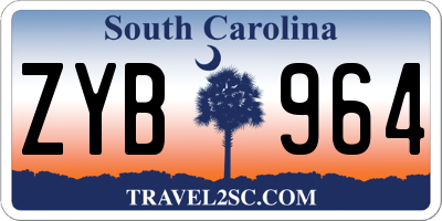 SC license plate ZYB964
