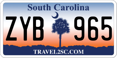SC license plate ZYB965