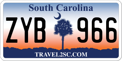 SC license plate ZYB966
