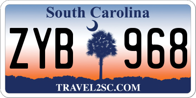 SC license plate ZYB968