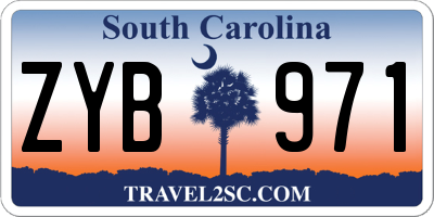 SC license plate ZYB971