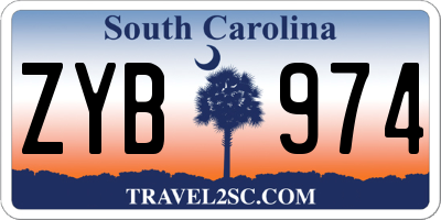 SC license plate ZYB974