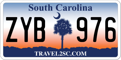 SC license plate ZYB976