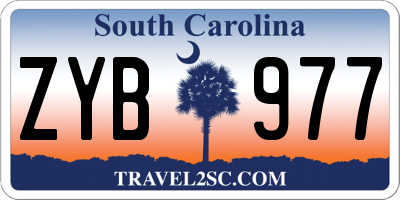 SC license plate ZYB977