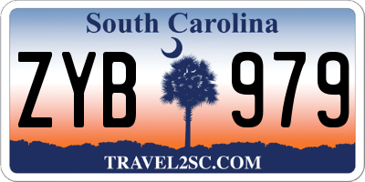 SC license plate ZYB979