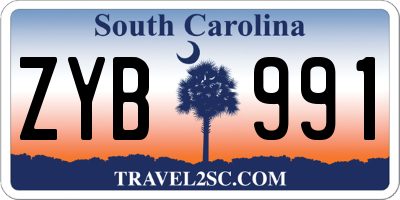 SC license plate ZYB991