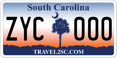 SC license plate ZYC000