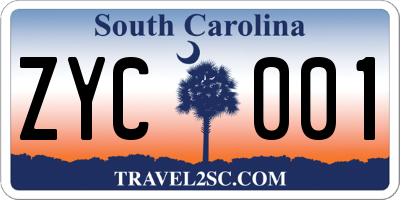 SC license plate ZYC001