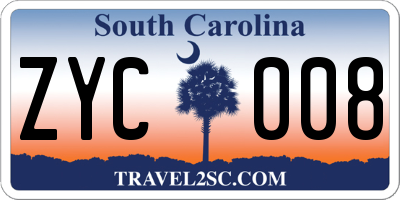 SC license plate ZYC008