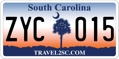 SC license plate ZYC015