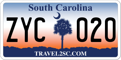 SC license plate ZYC020