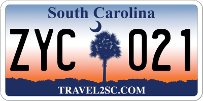 SC license plate ZYC021