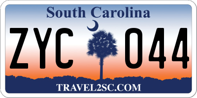 SC license plate ZYC044