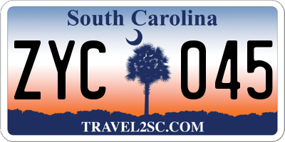 SC license plate ZYC045
