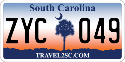 SC license plate ZYC049