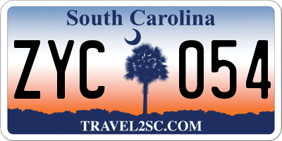 SC license plate ZYC054