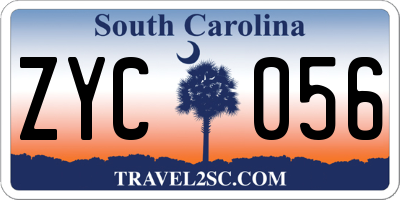 SC license plate ZYC056