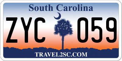 SC license plate ZYC059